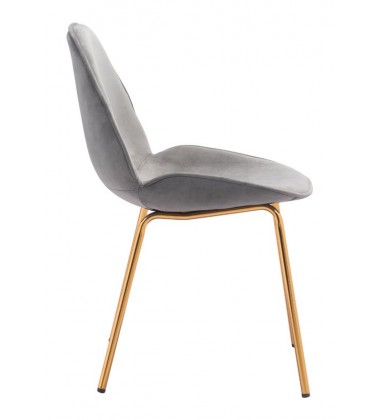  Siena Dining Chair Graphite Gray Velvet  (101220) - Zuo Modern