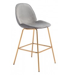  Siena Bar Chair Graphite Gray Velvet (101223) - Zuo Modern