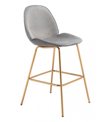  Siena Bar Chair Graphite Gray Velvet (101223) - Zuo Modern