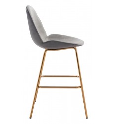  Siena Bar Chair Graphite Gray Velvet (101223) - Zuo Modern