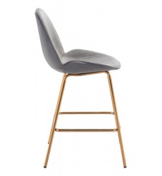  Siena Counter Chair Graphite Gray Velvet (101225) - Zuo Modern