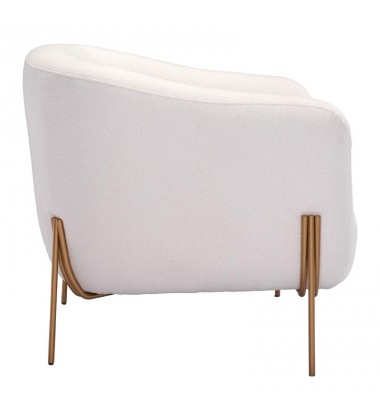  Micaela Arm Chair Ivory & Gold (101258) - Zuo Modern