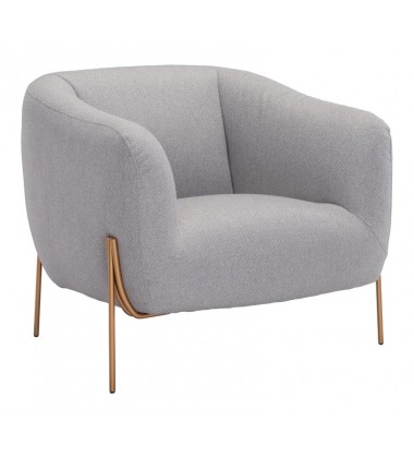  Micaela Arm Chair Gray & Gold (101259) - Zuo Modern