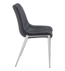  Magnus Dining Chair Black &  Brushed Stainless Steel (101271) - Zuo Modern
