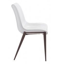  Magnus Dining Chair White & Walnut (101273) - Zuo Modern
