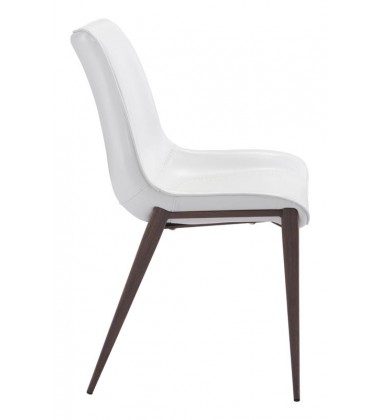 Magnus Dining Chair White & Walnut (101273) - Zuo Modern