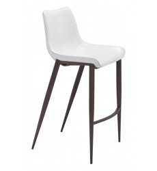  Magnus Bar Chair White & Walnut (101278) - Zuo Modern