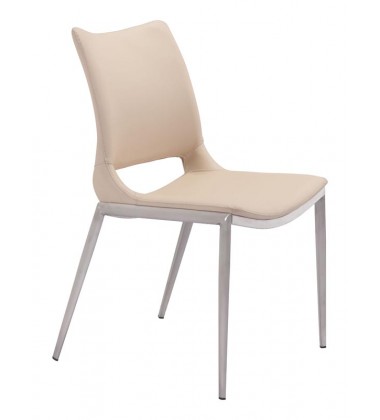  Ace Dining Chair Light Pink & Brushed Stainless Steel (101281) - Zuo Modern