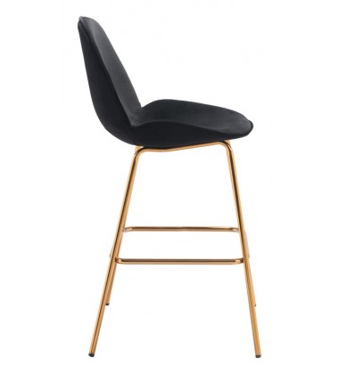  Siena Bar Chair Black Velvet (101291) - Zuo Modern