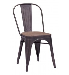 Elio Chair Rusty+Elm Wood Top (108144) - Zuo Modern