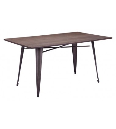  Titus Rectangul Dining Table Rustic Wood (109127) - Zuo Modern