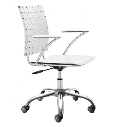  Criss Cross Office Chair White (205031) - Zuo Modern