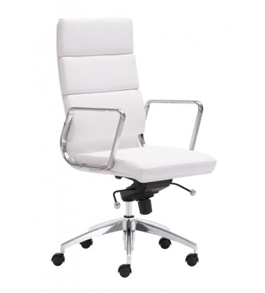  Engineer High Back Office Chair White (205893) - Zuo Modern