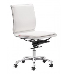  Lider Plus Armless Office Chair White (215219) - Zuo Modern