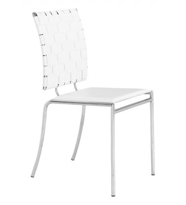  Criss Cross Dining Chair White (333011) - Zuo Modern