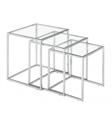  Pasos Nesting Table Clear Glass (401105) - Zuo Modern