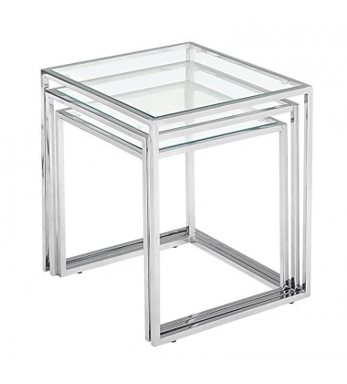  Pasos Nesting Table Clear Glass (401105) - Zuo Modern