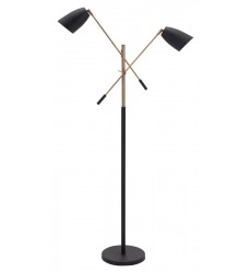  Tanner Floor Lamp Matt Black & Brass (56079) - Zuo Modern