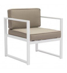  Golden Beach Arm Chair White & Taupe (703810) - Zuo Modern
