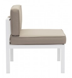  Golden Beach Middle Chair White & Taupe (703814) - Zuo Modern