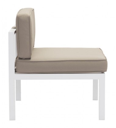 Golden Beach Middle Chair White & Taupe (703814) - Zuo Modern  Golden Beach Middle Chair White & Taupe (703814) - Zuo Modern