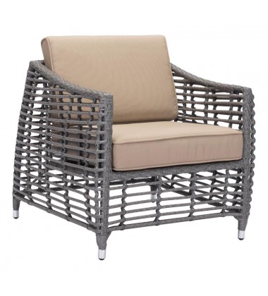  Trek Beach Arm Chair Gray & Beige (703826) - Zuo Modern