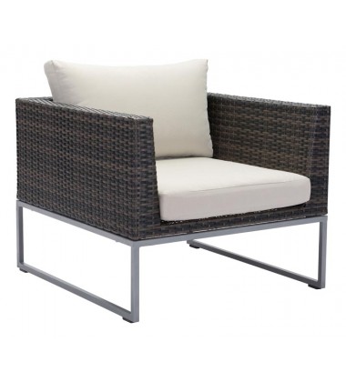 Malibu Arm Chair Brown & Beige (703836) - Zuo Modern  Malibu Arm Chair Brown & Beige (703836) - Zuo Modern
