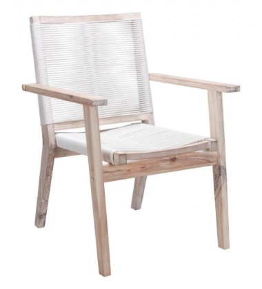  South Port Dining Chair White Wash & White (703851) - Zuo Modern