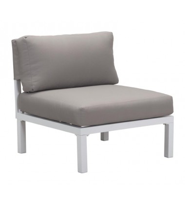  Santorini Armless Chair Wht & Gry (703895) - Zuo Modern