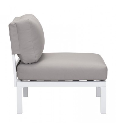  Santorini Armless Chair Wht & Gry (703895) - Zuo Modern