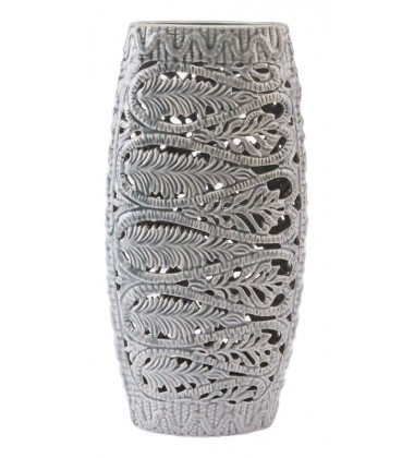  Leaves Tall Vase Gray (A10019) - Zuo Modern