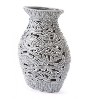 Leaves Md Vase Gray (A10020) - Zuo Modern