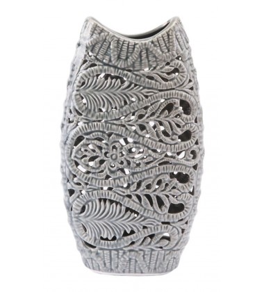  Leaves Lg Vase Gray (A10021) - Zuo Modern