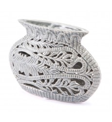 Leaves Short Vase Gray (A10022) - Zuo Modern