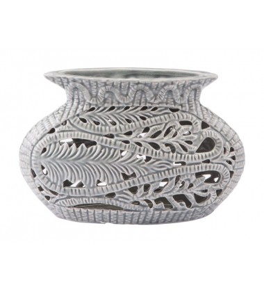  Leaves Short Vase Gray (A10022) - Zuo Modern