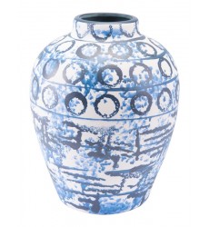  Ree Md Vase Blue & White (A10040) - Zuo Modern