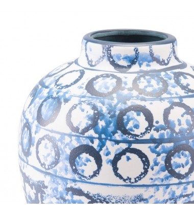  Ree Md Vase Blue & White (A10040) - Zuo Modern