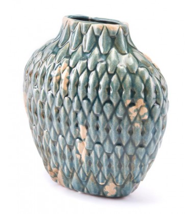  Seta Short Vase Distressed Blue (A10171) - Zuo Modern