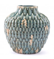  Seta Short Vase Distressed Blue (A10171) - Zuo Modern