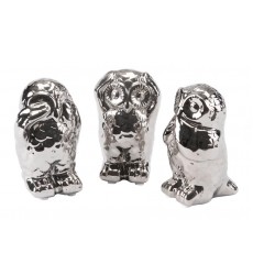  Set Of 3 Owls Silver (A10177) - Zuo Modern