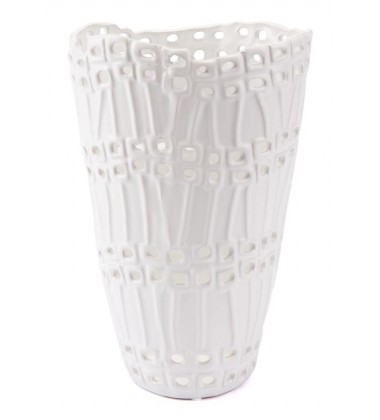  Cal Short Vase White (A10249) - Zuo Modern