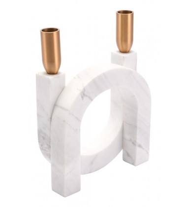  Circular Candle Holder Matte White (A10315) - Zuo Modern