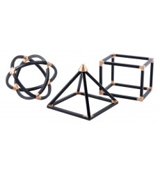  Geo Shapes Set Of 3 Black (A10334) - Zuo Modern
