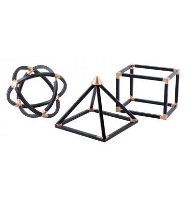  Geo Shapes Set Of 3 Black (A10334) - Zuo Modern