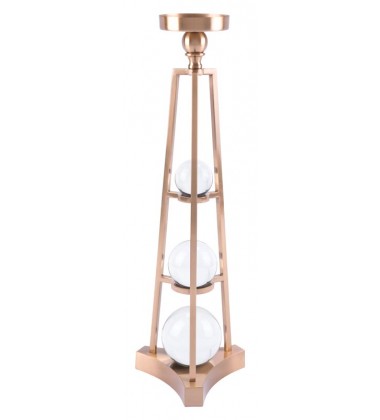  Candle Holder With Orbs Lg Antique Brass (A10349) - Zuo Modern