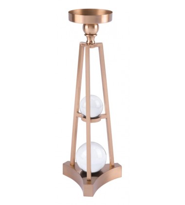  Candle Holder With Orbs Sm Antique Brass (A10350) - Zuo Modern
