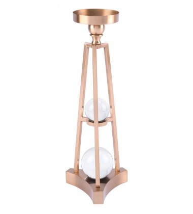  Candle Holder With Orbs Sm Antique Brass (A10350) - Zuo Modern
