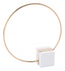  Ring With Marble Stand Antique Brass & White (A10355) - Zuo Modern