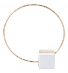  Ring With Marble Stand Antique Brass & White (A10355) - Zuo Modern