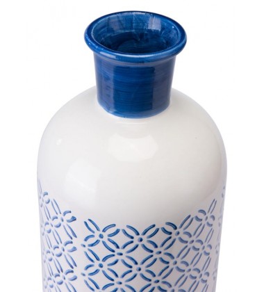  Bottle Lg Steel Blue & White (A10389) - Zuo Modern